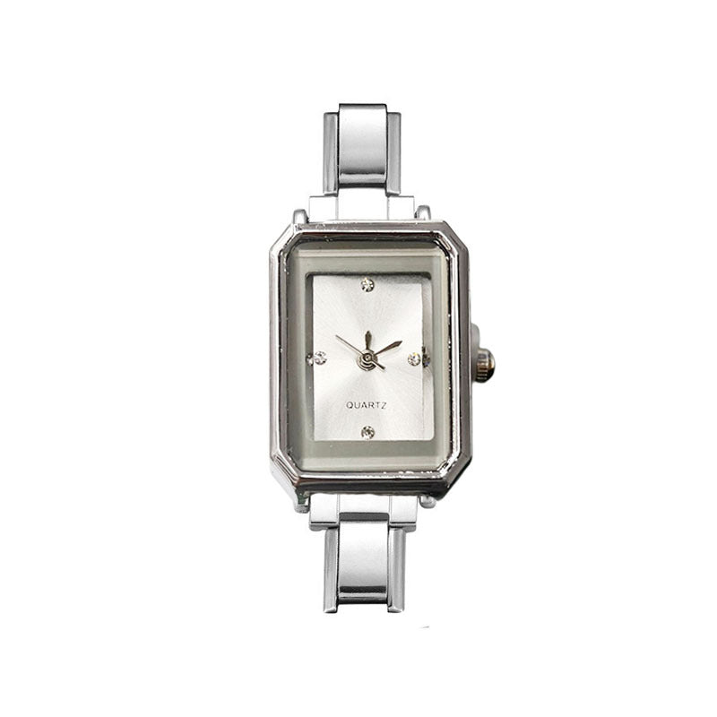 Wholesale Stainless Steel Quartz Watch,  Simple Rectangular Women' s Fashion Watch,  Casual Everyday Accessory