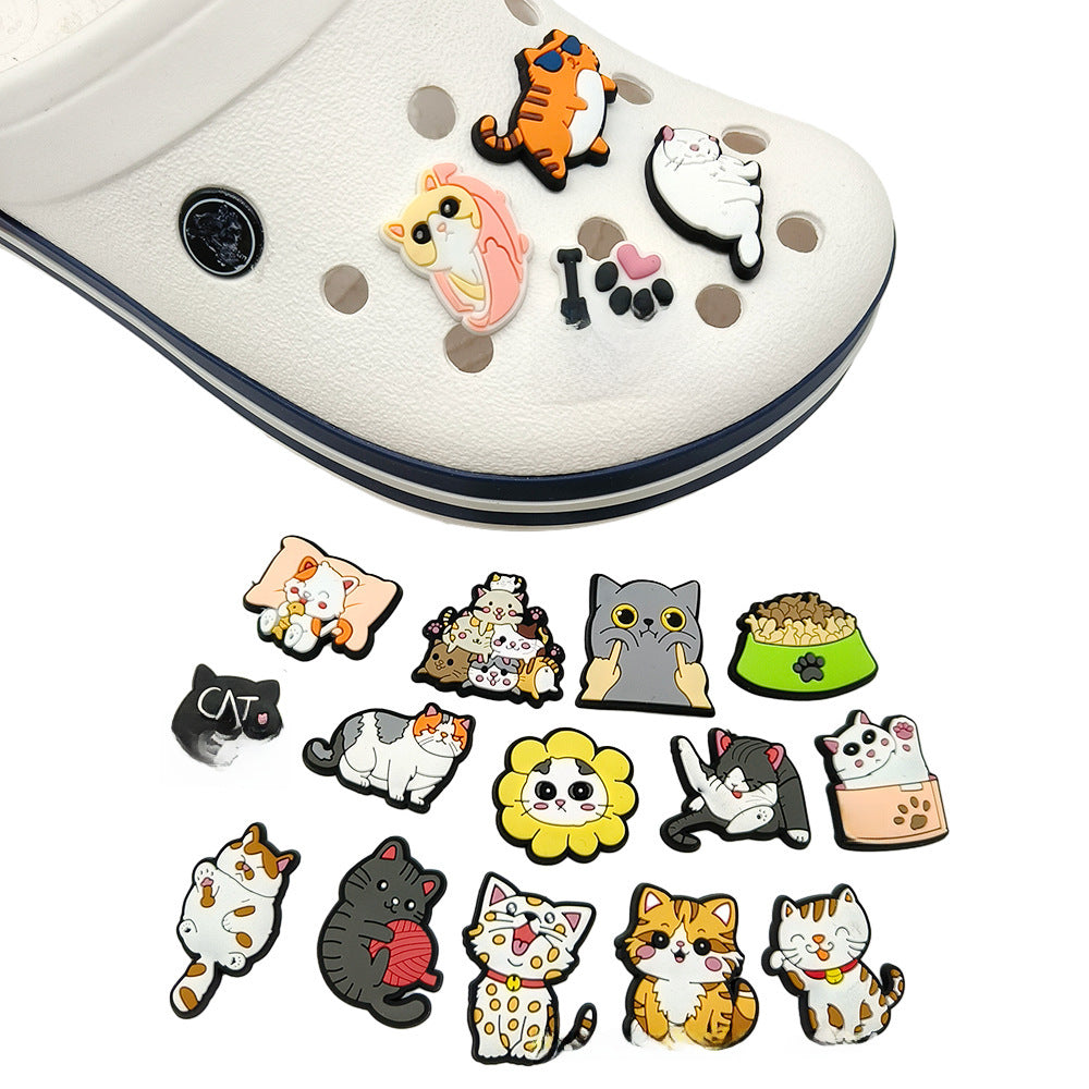 Wholesale Cute cartoon cat pattern hole shoes charms