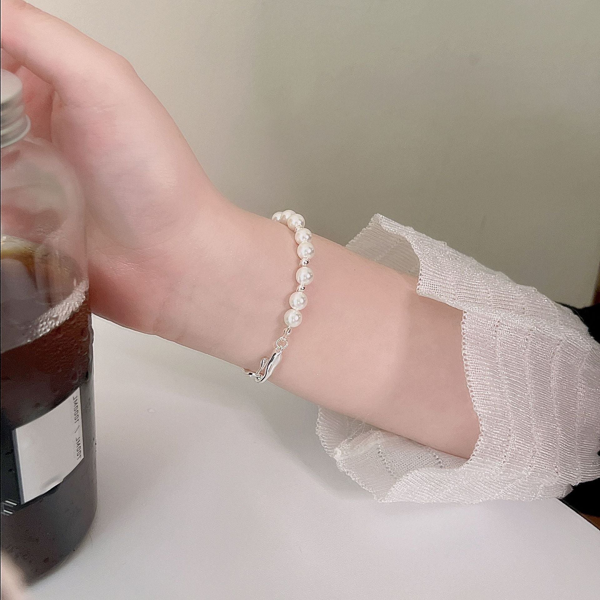 Wholesale 925 Sterling Silver Natural Freshwater Pearl Bracelet