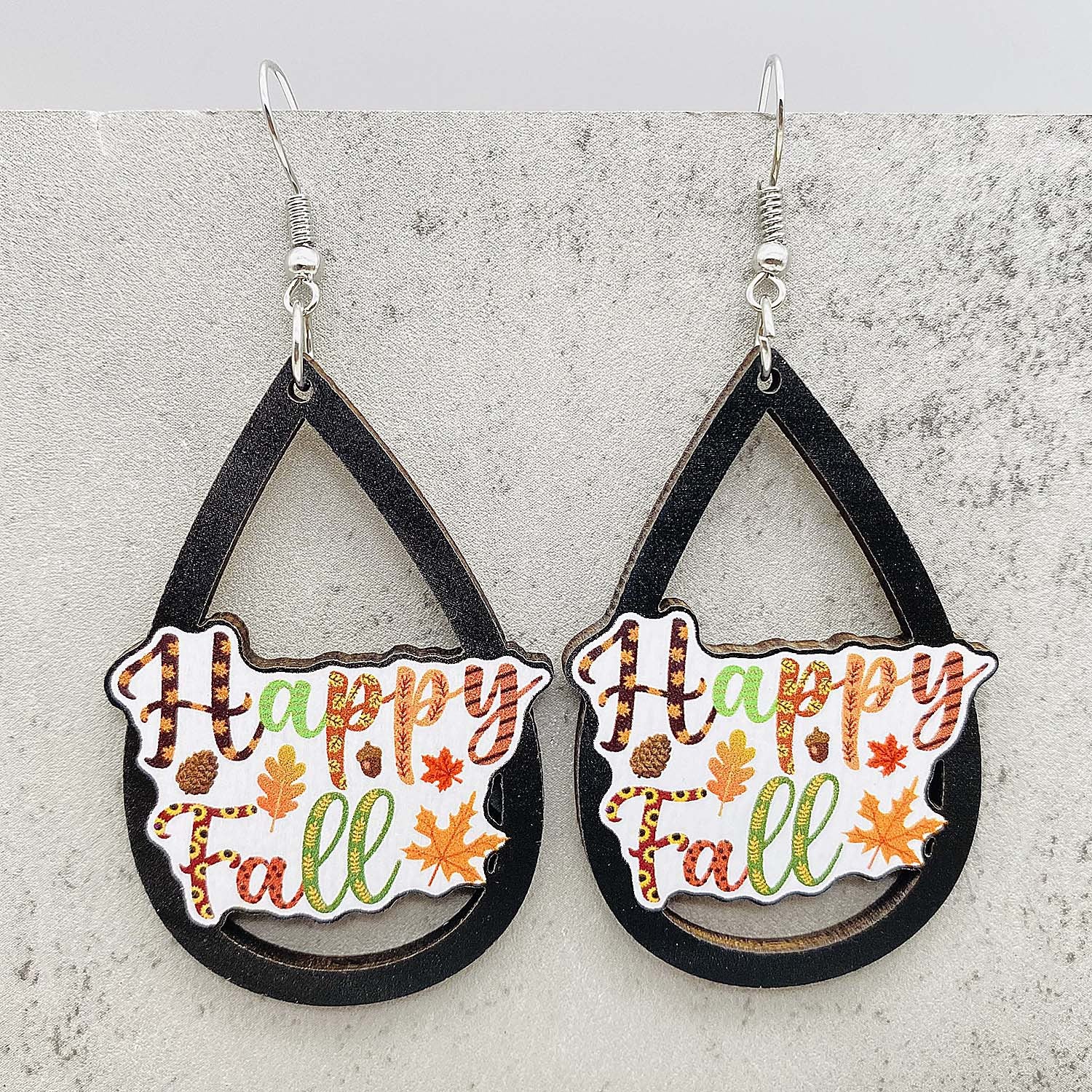 Großhandel Herbst Thanksgiving Holzohrringe