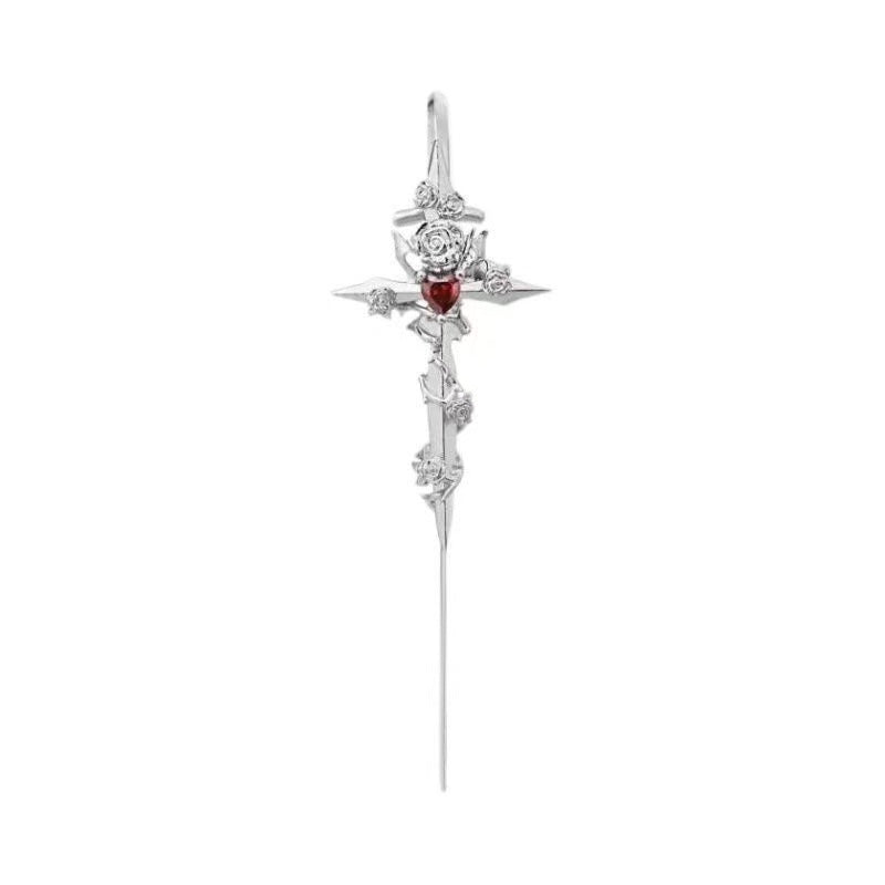 Wholesale Thorn Rose Love Piercing Hanging Ear Studs Earrings