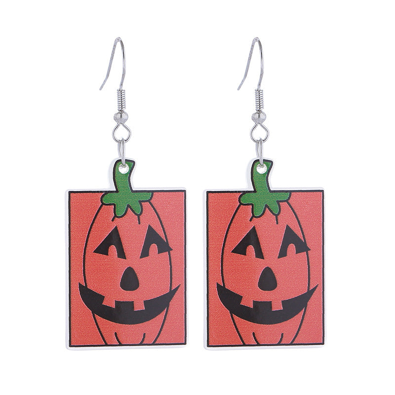 Wholesale  Acrylic Pumpkin Head Luminous Earrings