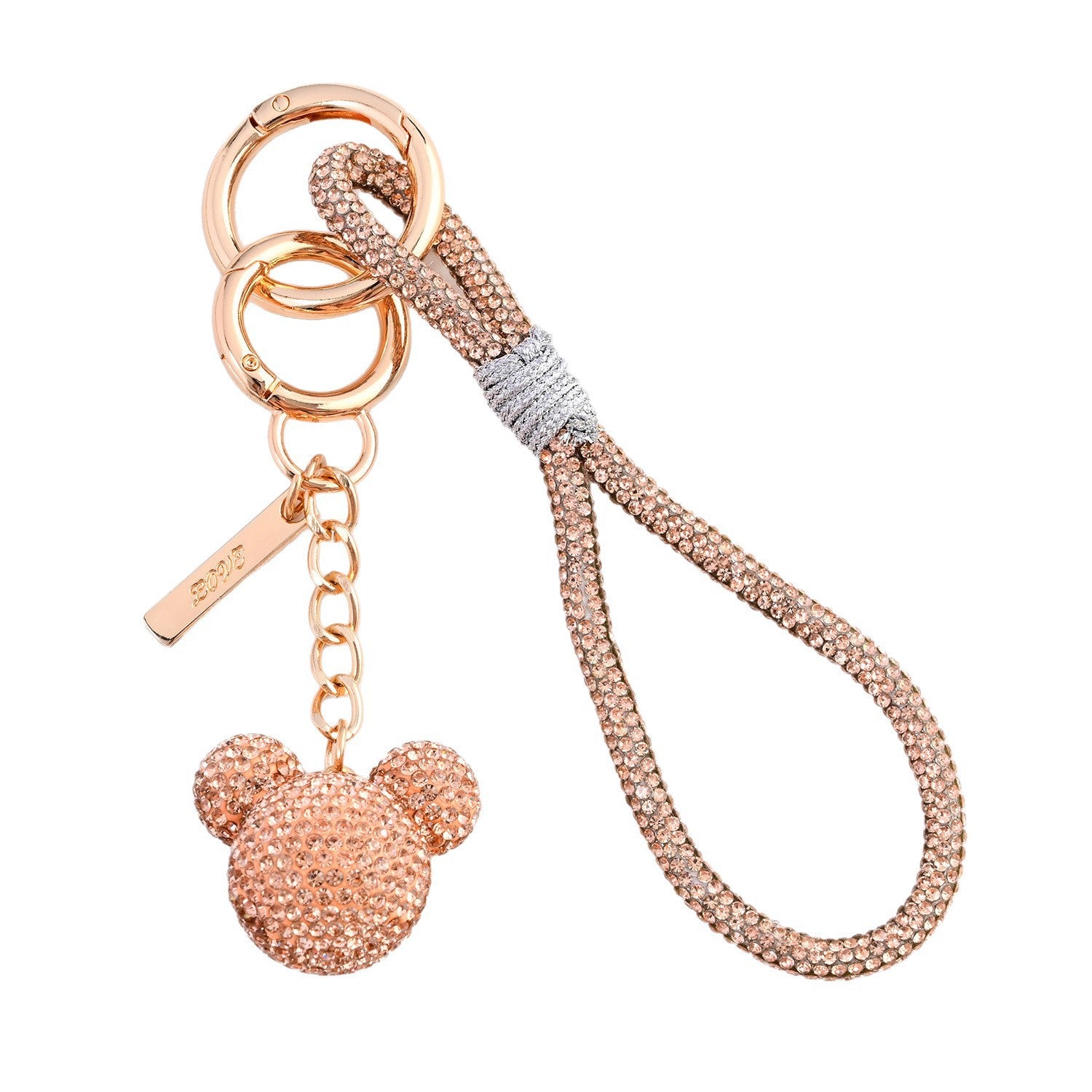 Wholesale Diamond-Encrusted Multi-Color  Head Keychain