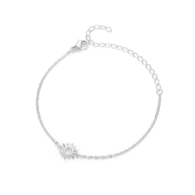 Wholesale Stainless Steel Sun Pendant Bracelet Geometric Zircon Jewelry Accessory for Women Trendy Everyday Wear Gift