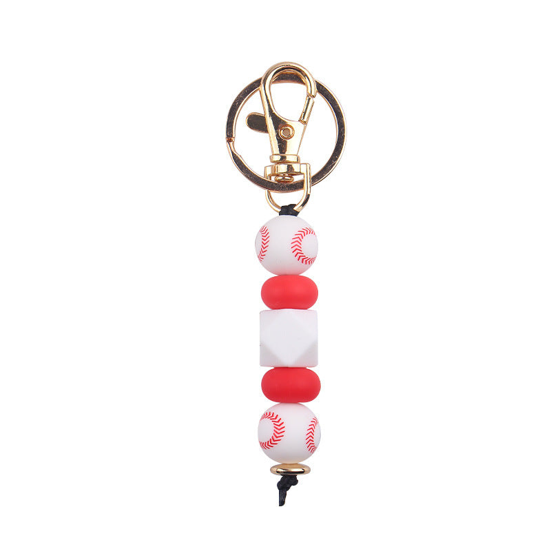Wholesale Basketball Football Soccer Silicone Beaded Lanyard Keychain ACC-KC-GuangTian064