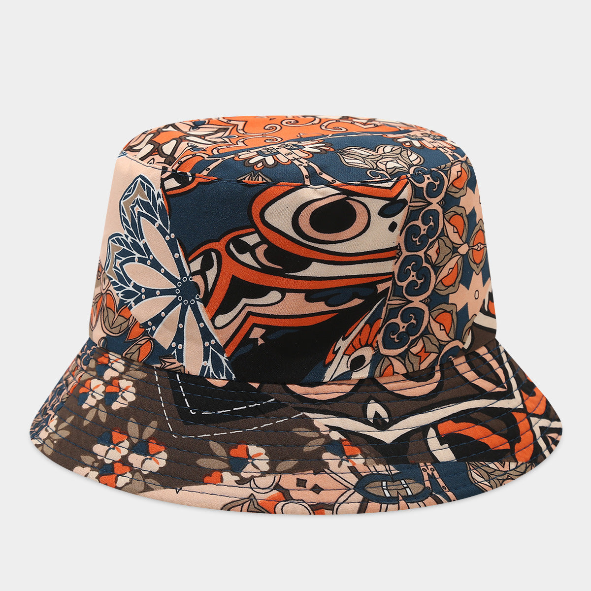 Wholesale Bohemian Small Flower Full Print Sunscreen Fisherman Hat