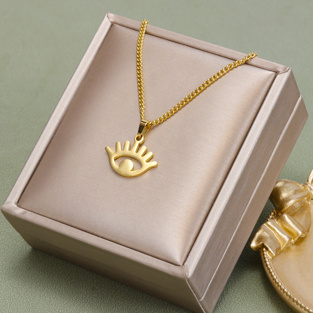 Wholesale Stainless Steel Butterfly Evil Eye Necklace ACC-NE-FeiLing008