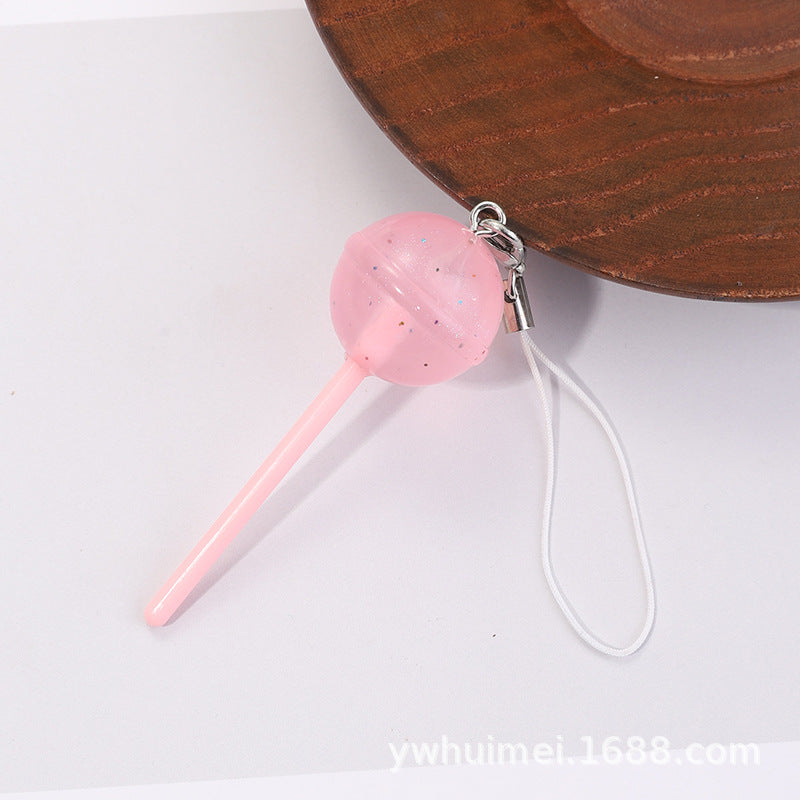 Wholesale Luminous Lollipop Candy Phone Chain Keychain