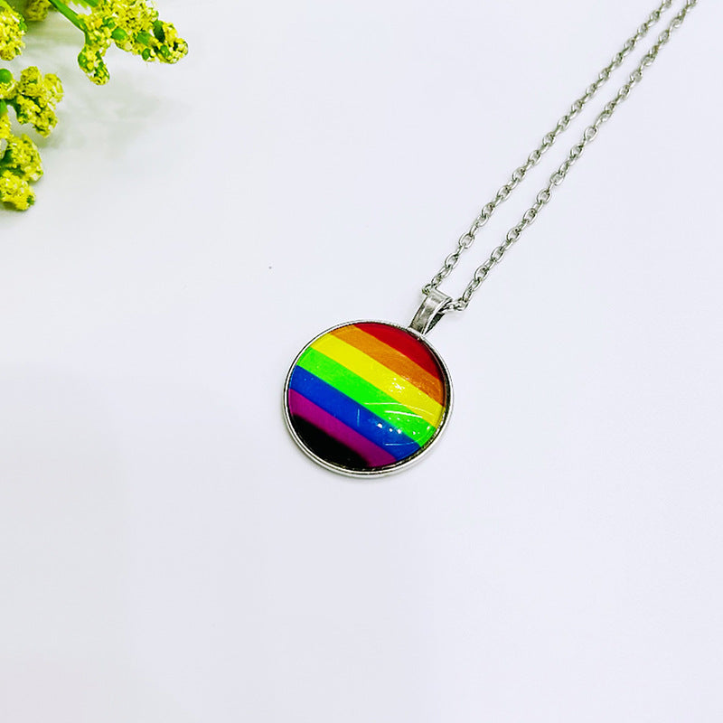 Wholesale Rainbow Flag Same-sex Six-color Pendant LGBT BraveLove Necklace ACC-NE-Guangg001