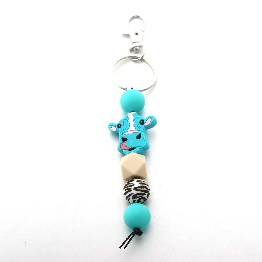 Wholesale Western Style Cowboy Indian Silicone Beaded Keychain ACC-KC-JinAn007