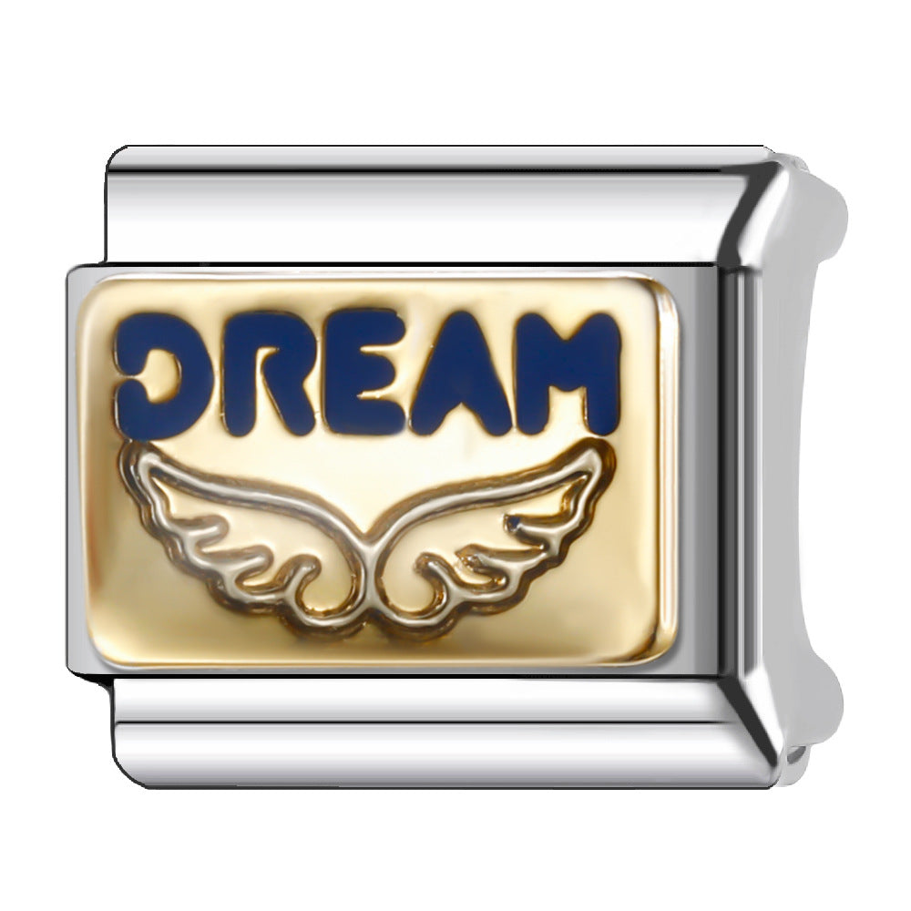 Wholesale Italian Charm Bracelet 9mm DIY Splicing Creative Pattern Stainless Steel Composable Bracelet