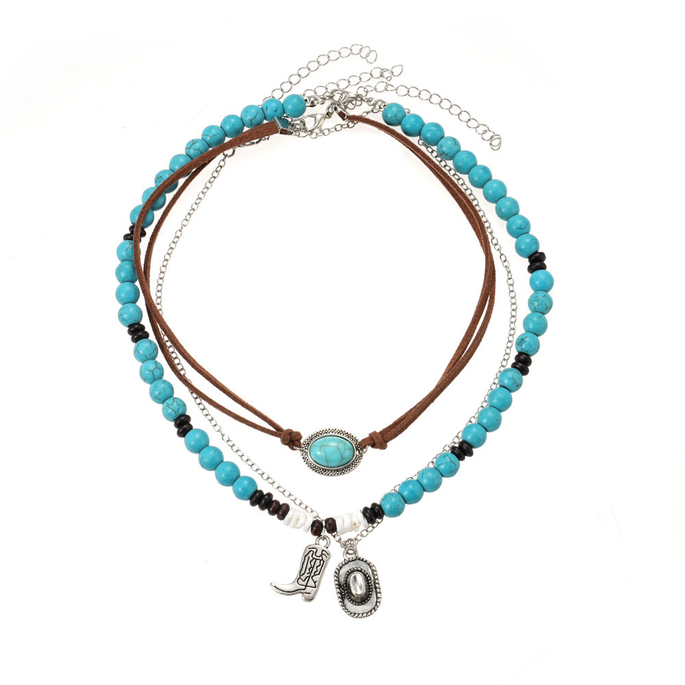 Wholesale Retro Pendant Necklace for Women Bohemian Style Long Sweater Chain