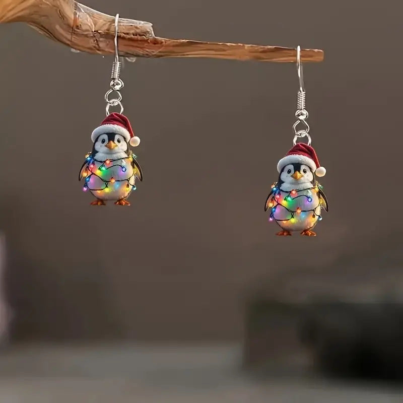 Wholesale Cute Penguin Acrylic Earrings ACC-ES-Xiyin003