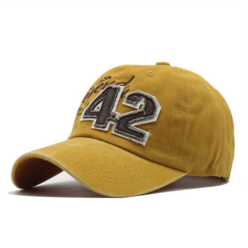 Wholesale  outdoor baseball cap number 42 embroidery washed baseball cap