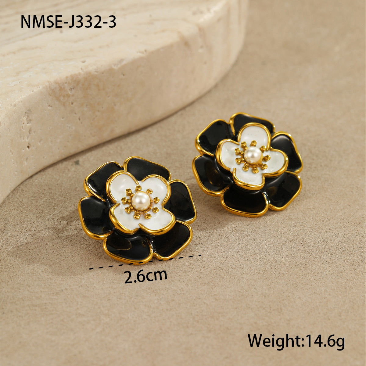 Wholesale  camellia oil drop flower necklace stainless steel ring earrings