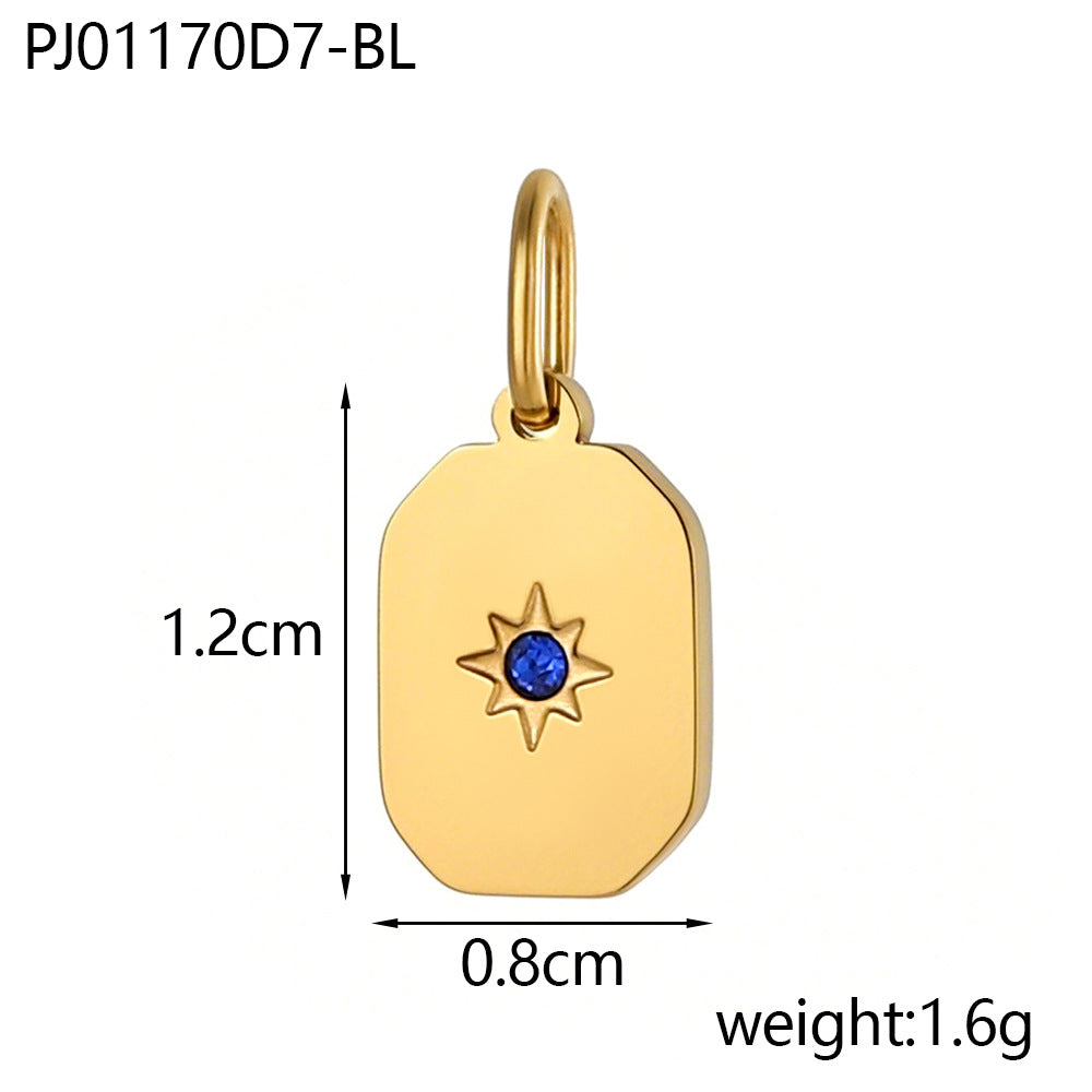 Wholesale Stainless Steel Tag December Zircon Diy Pendant