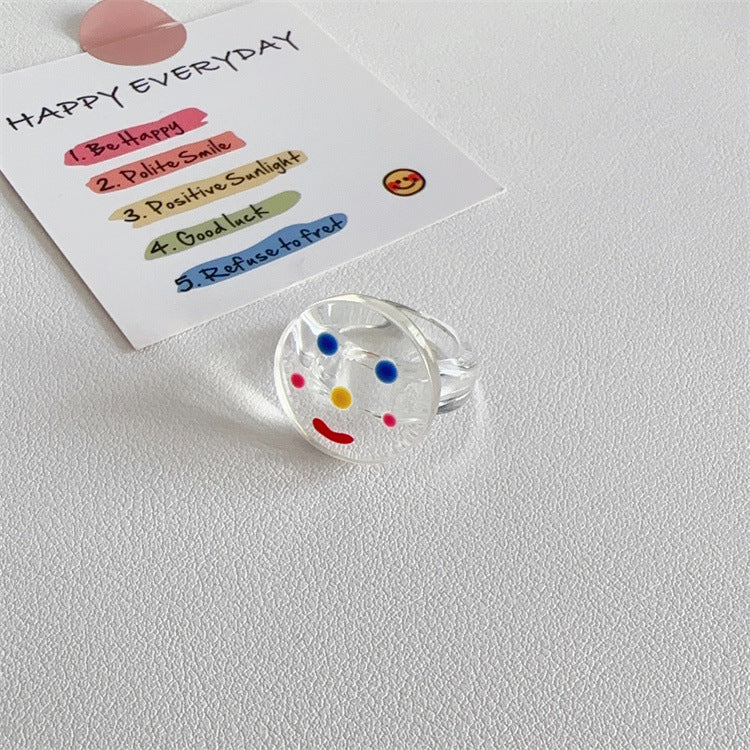 Wholesale  Acrylic Cute Sweet Smiling Cat Puppy Ring