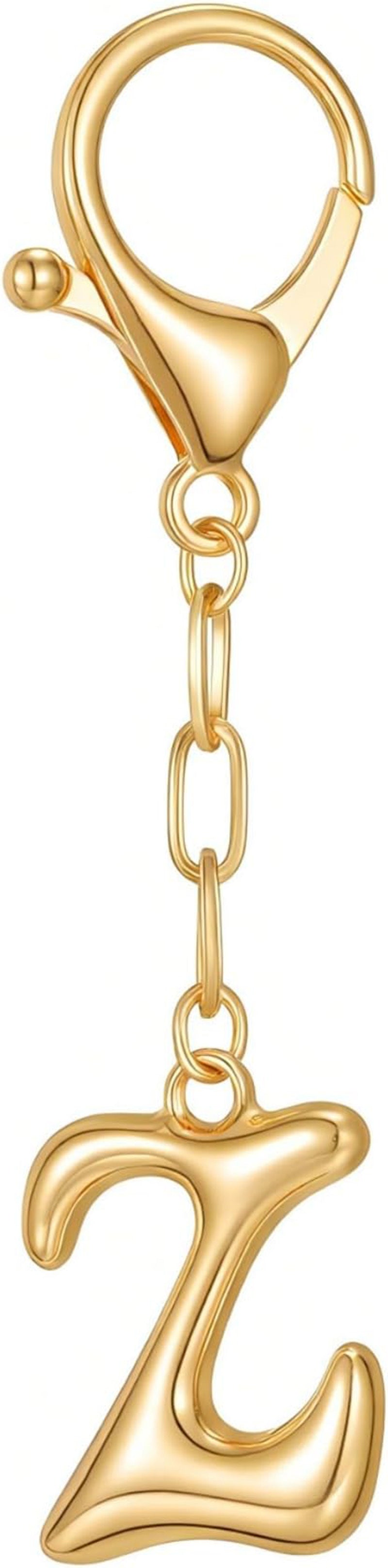 Wholesale 26 Gold Alphabet Letter Keychains Set Stylish Bag Charm Decorative Metal Key Rings For DIY Craft Gift And Boutique Resale