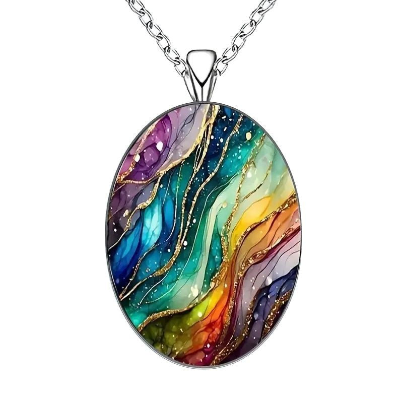 Wholesale Retro Oval Pendant Necklace,  Alloy Cross Chain,  Boutique Resale Gift
