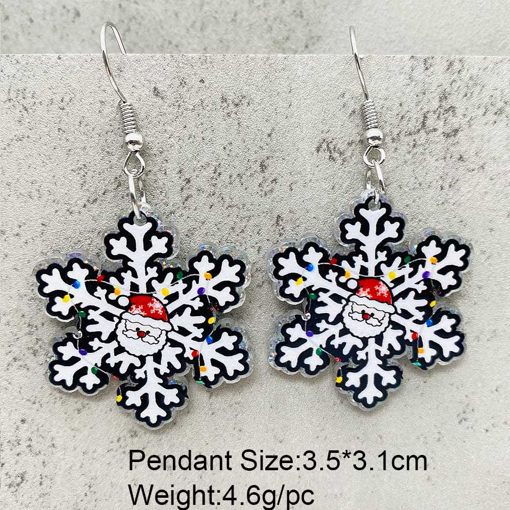 Wholesale Acrylic Christmas Snowflake Santa Earrings ACC-ES-ChenY089
