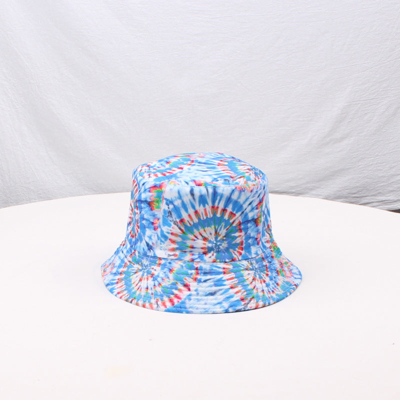 Wholesale 3D printed pattern fisherman hat tie-dyed double-sided bucket hat