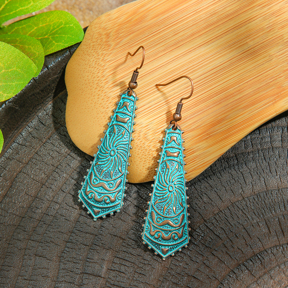 Wholesale Ethnic Geometric Retro Earrings Fashion Jewelry Accessory Boutique Gift