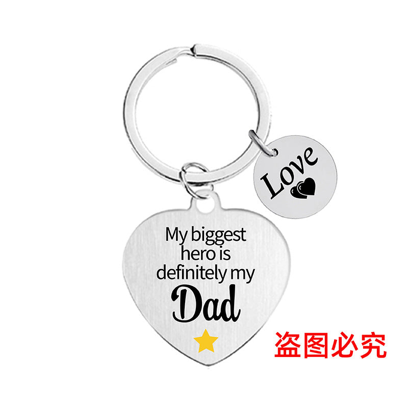 Wholesale Color Printing Family Affection Inspirational Dad Mom Sister Brother Metal Keychain Holiday Gift ACC-KC-Ganggu019