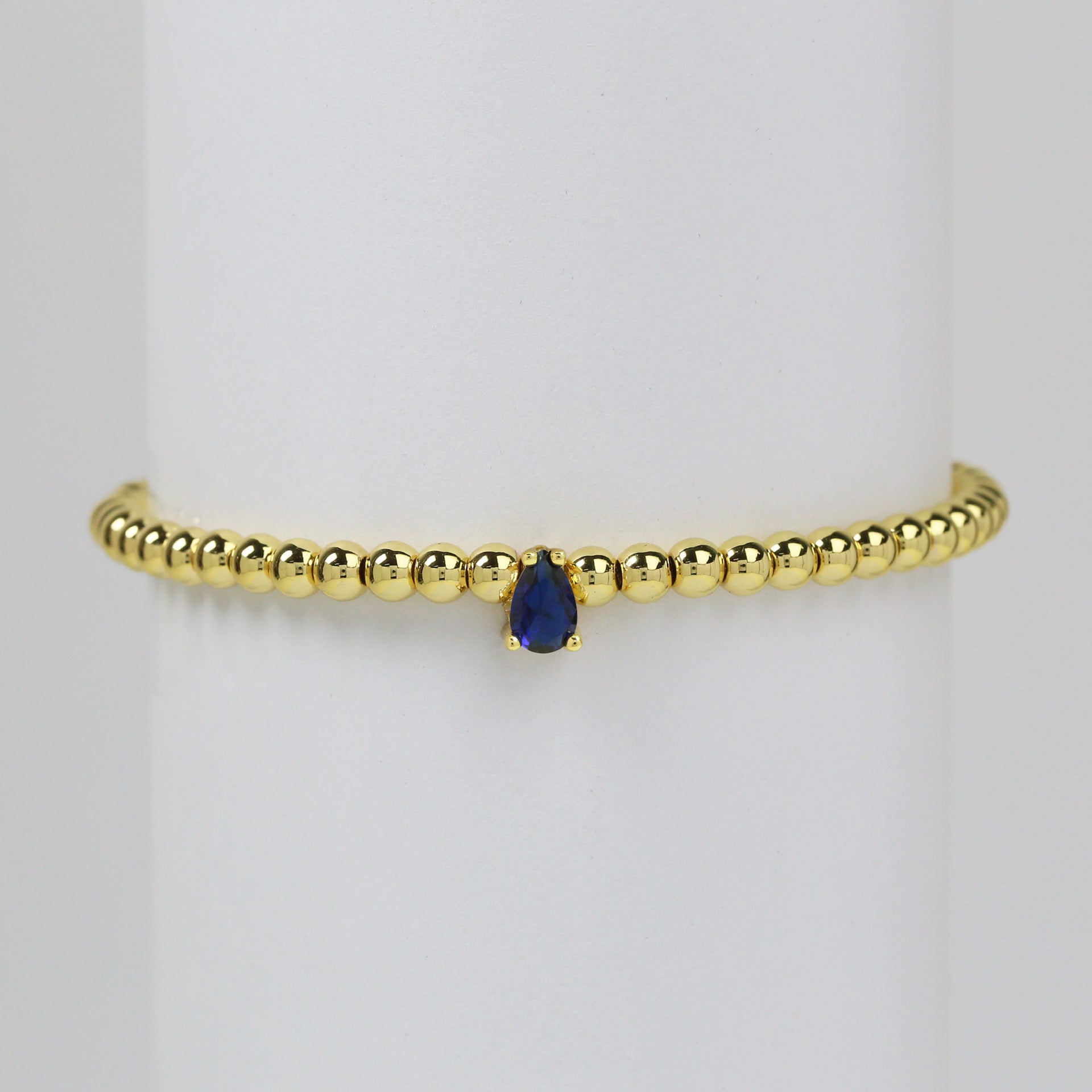 Wholesale  18k gold twelve birthstone December stone color water droplets zircon beaded  bracelet