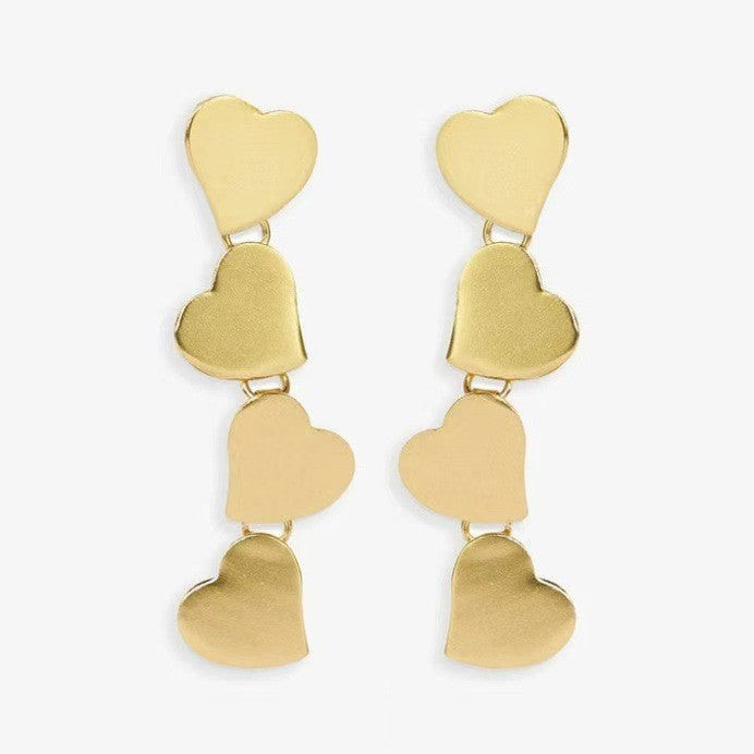 Wholesale Cute cherry heart stitching earrings