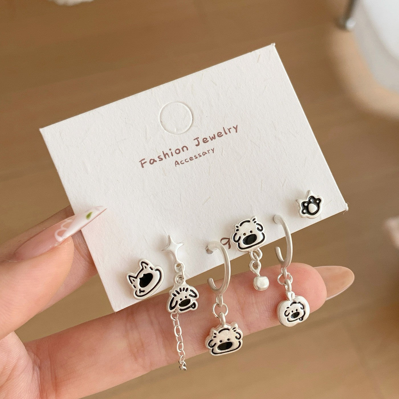 Wholesale Summer butterfly earrings set versatile exquisite zircon pink earrings