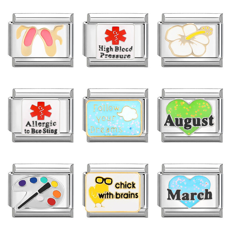 Wholesale  Italian Beaded Bracelet 9mm DIY Splicing Removable Stainless Steel Combinable Bracelet