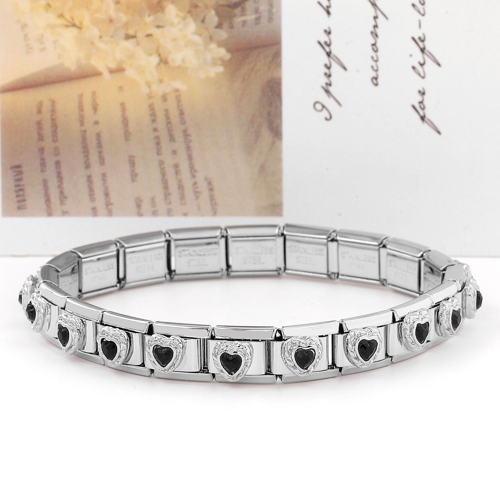 Wholesale Italian Charm Bracelet 9mm DIY Spliced Removable Stainless Steel Color Petals Composable Bracelet ACC-BT-XY029