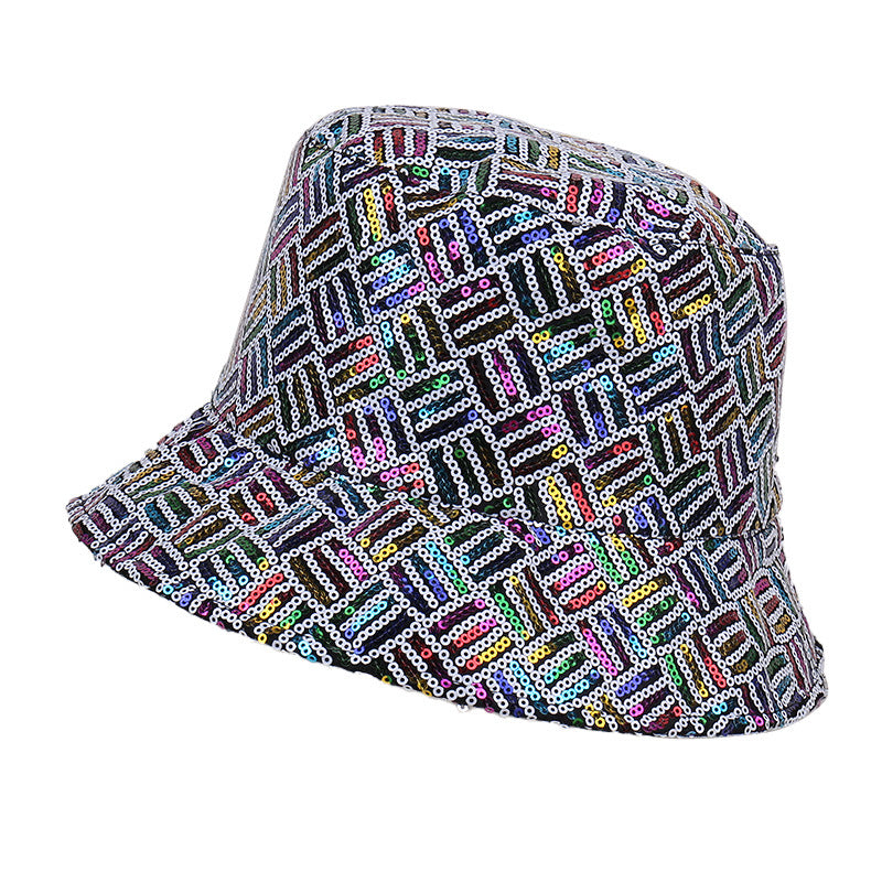 Wholesale  Grid Striped Stage Performance Reflective Pot Cap bucket hat
