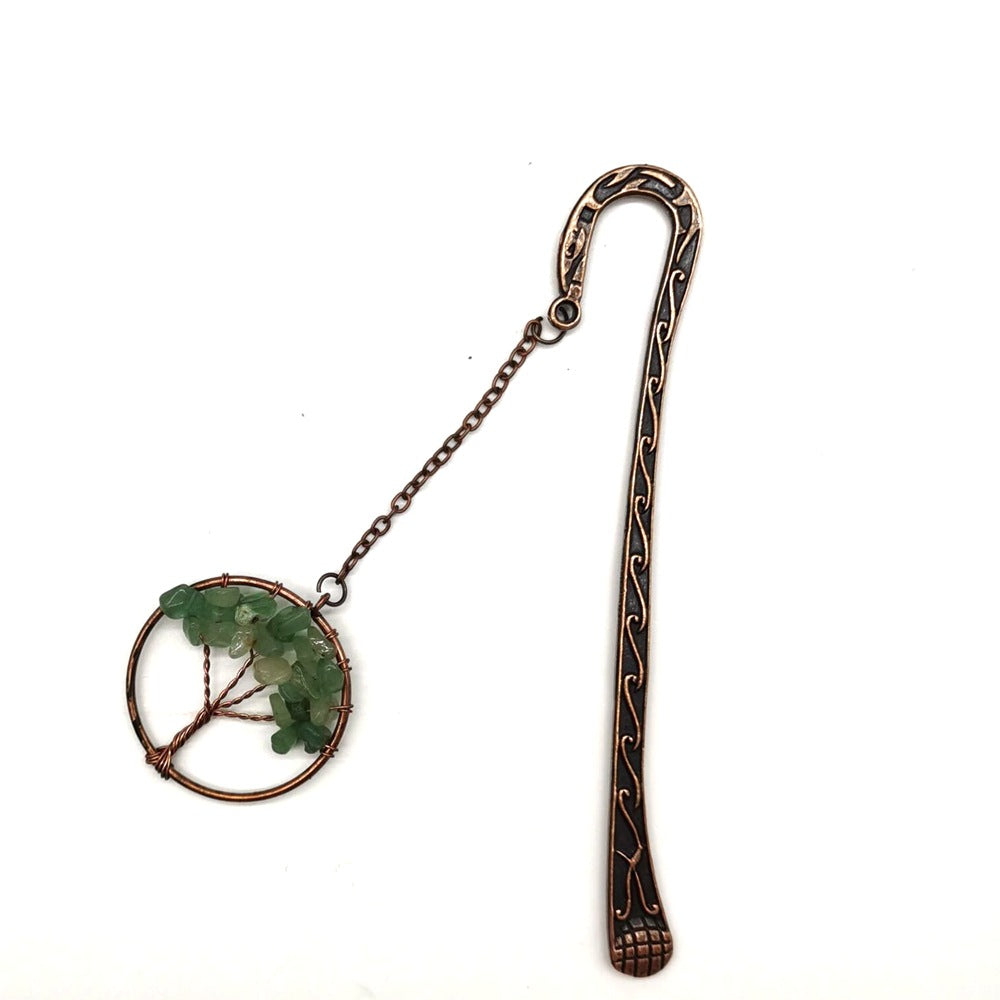 Wholesale Natural Gravel Crystal Tree of Life Bookmarks Natural Stone ACC-BM-HanX004