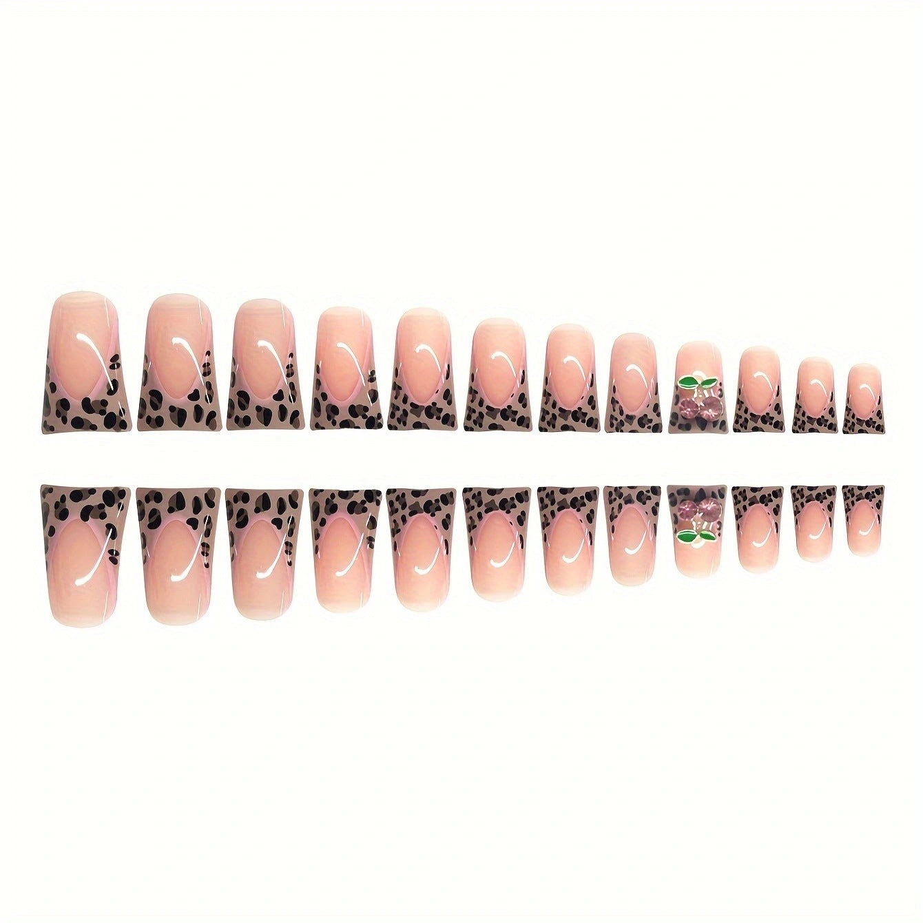 Wholesale 24 Pieces/box Leopard Cherry Nails Kits Nail Stickers