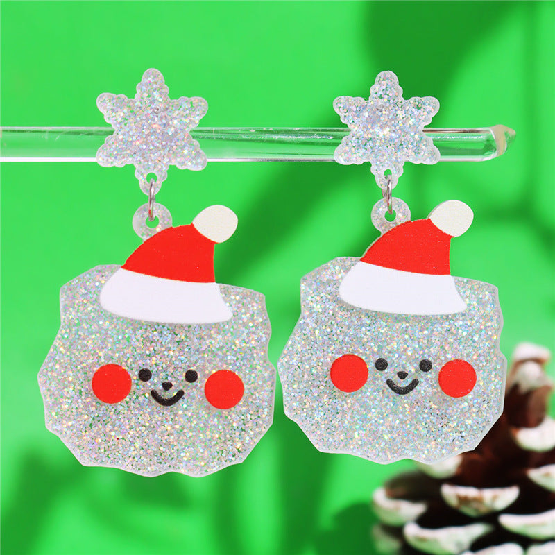 Wholesale Christmas  Color  House Sweater Bell Personalized Acrylic Earrings