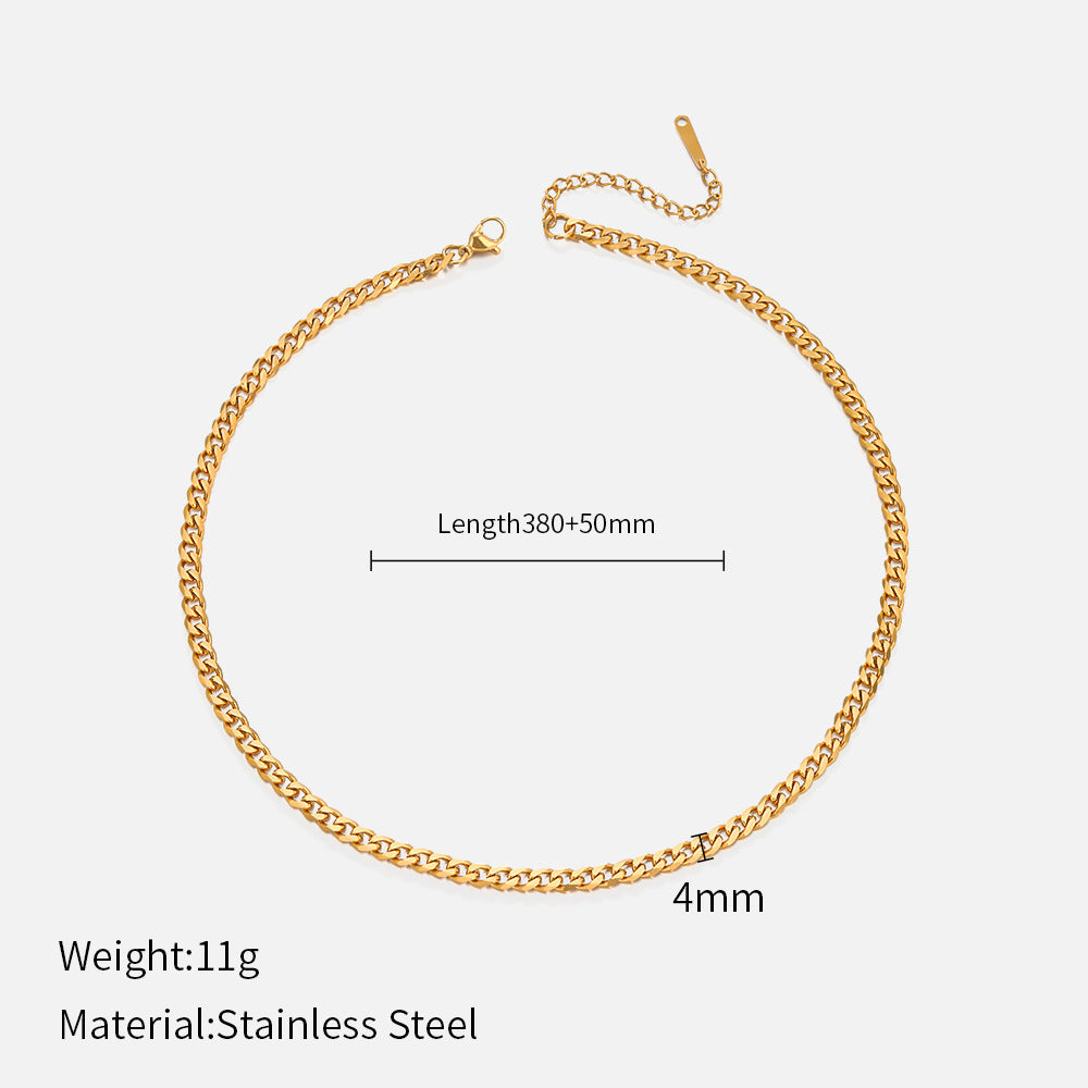 Wholesale Cuban Gold-Plated Stainless Steel Necklace