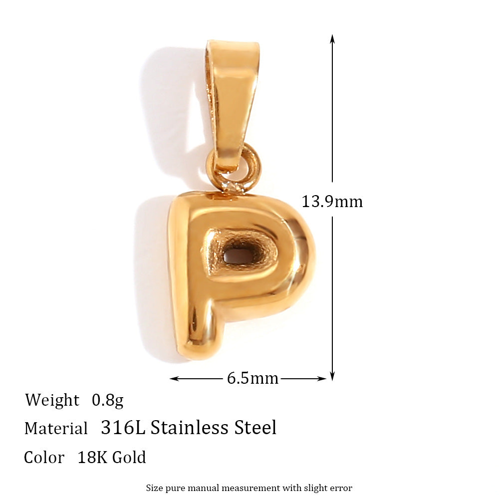 Wholesale English Pendant Stainless Steel Plated with 18K Gold Necklace Accessory ACC-NE-DingRan004