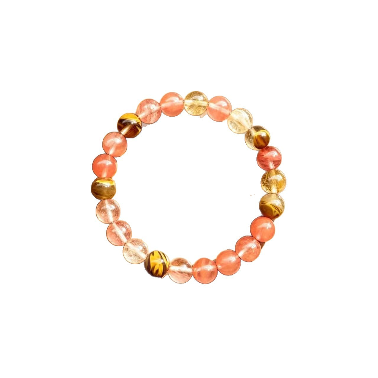 Wholesale Tiger Eye Stone Natural Crystal Beaded Bracelet Unisex Fashion Jewelry Accessory Boutique Resale Everyday Wear Gift
