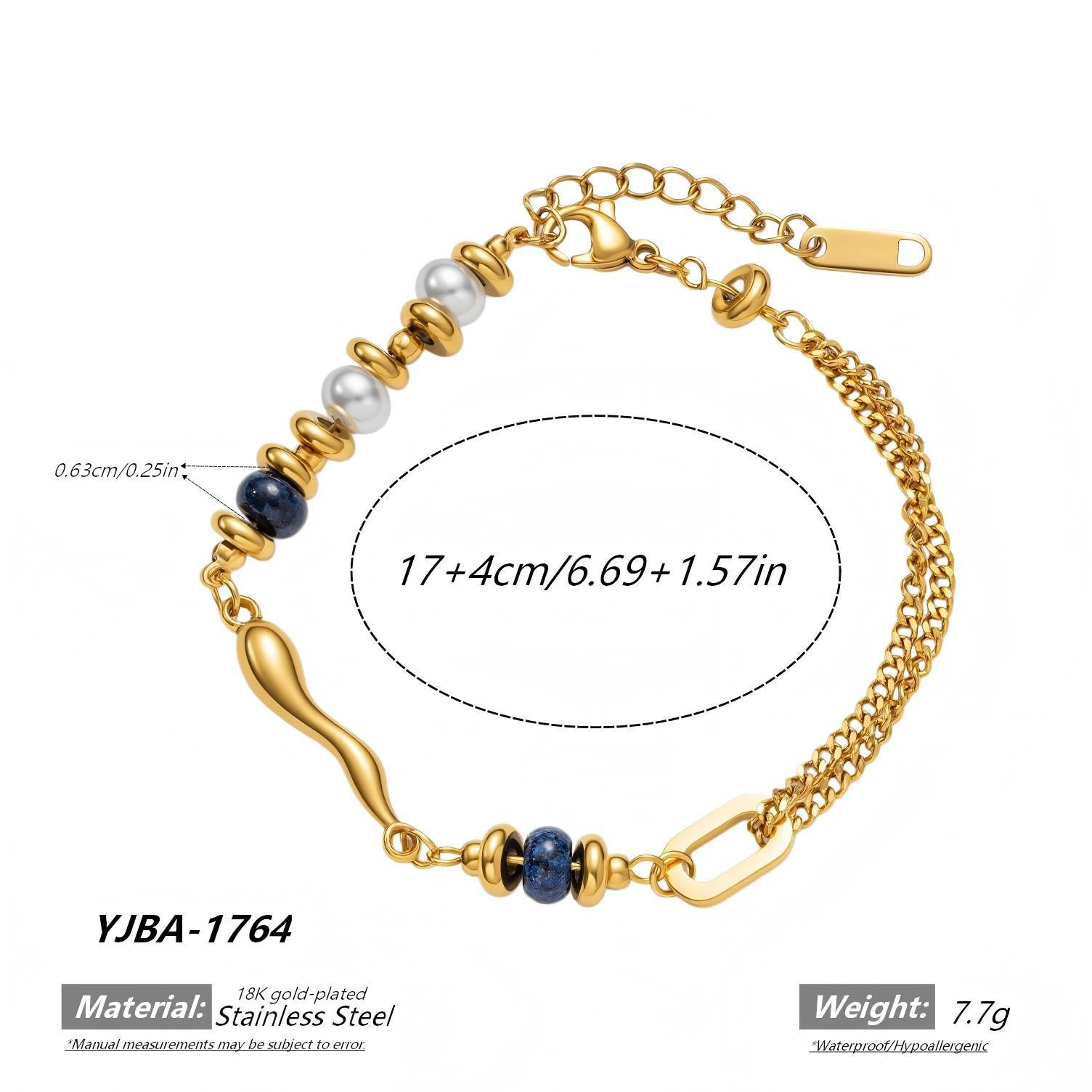 Wholesale Geometric Bead Bracelet Stainless Steel Gold Plated Unisex Gift Everyday Wear