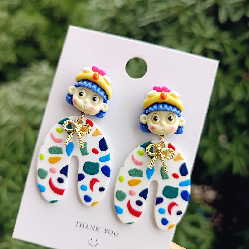 Wholesale Indian Doll Funny Earrings ACC-ES-XingJun001