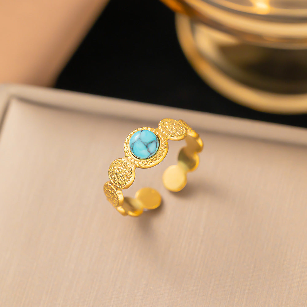 Wholesale Titanium Steel Geometric Open Adjustable Rings ACC-RS-YiBao009