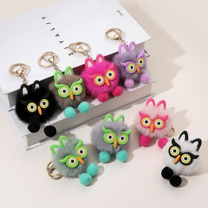Wholesale Cute cartoon plush owl keychain