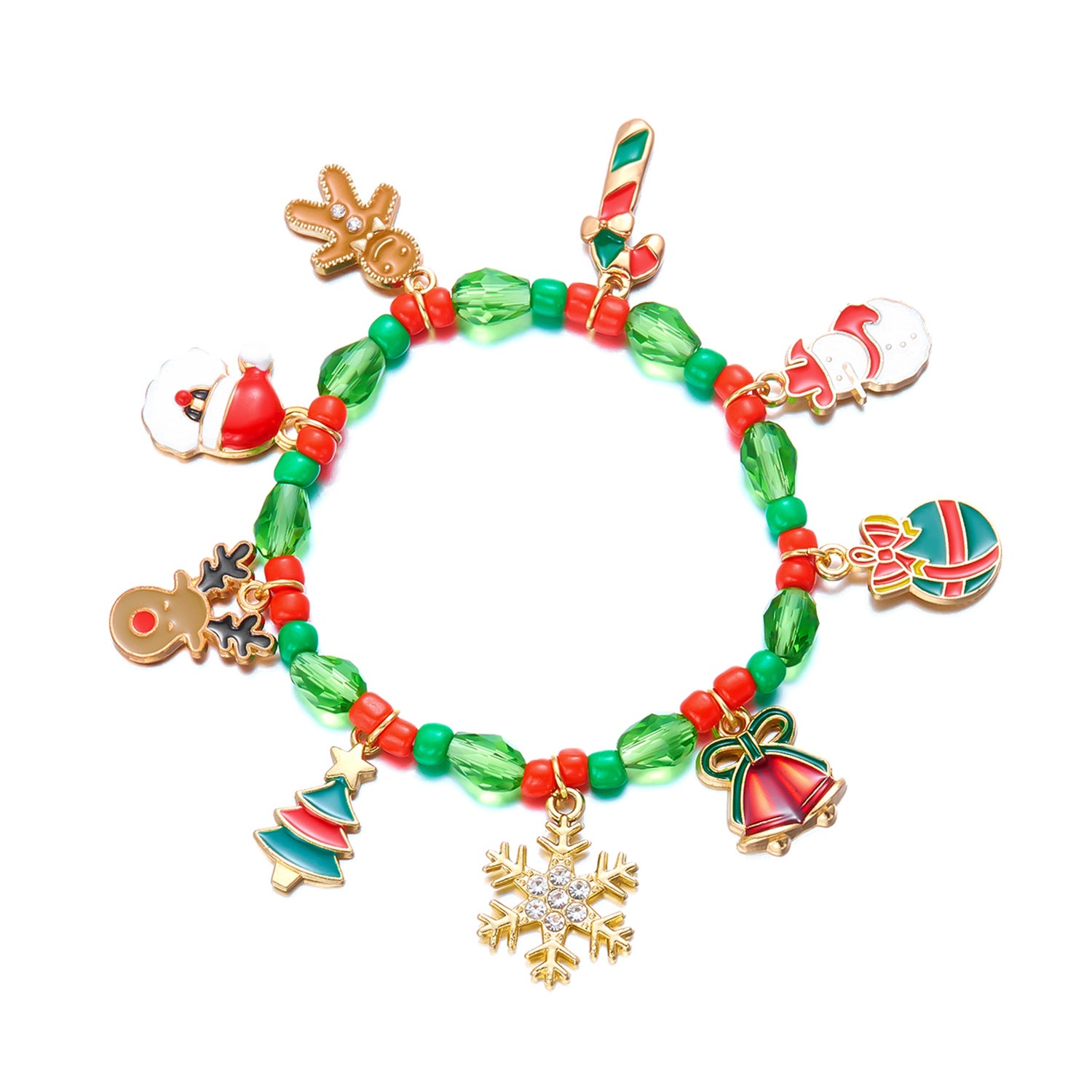 Wholesale Christmas  Snowflake Elk Colorful Bracelet