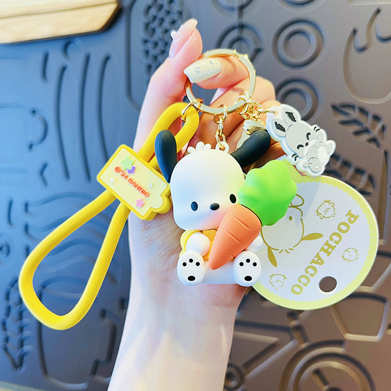 Wholesale Cartoon Big Ears PVC Soft Glue Puppy Keychain Creative Keychain ACCVIP-KC-HangLi010