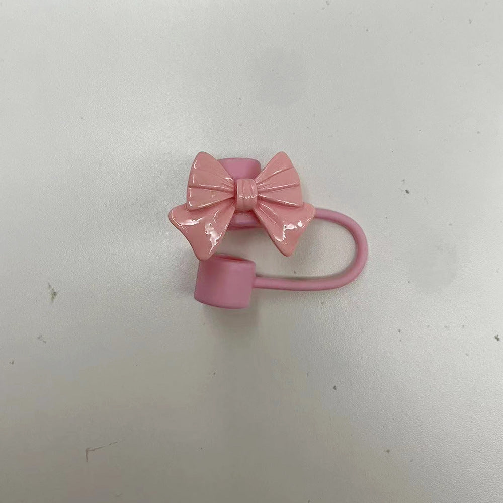 Wholesale  Cute Bow 10mm PVC Soft Straw Tube Cap