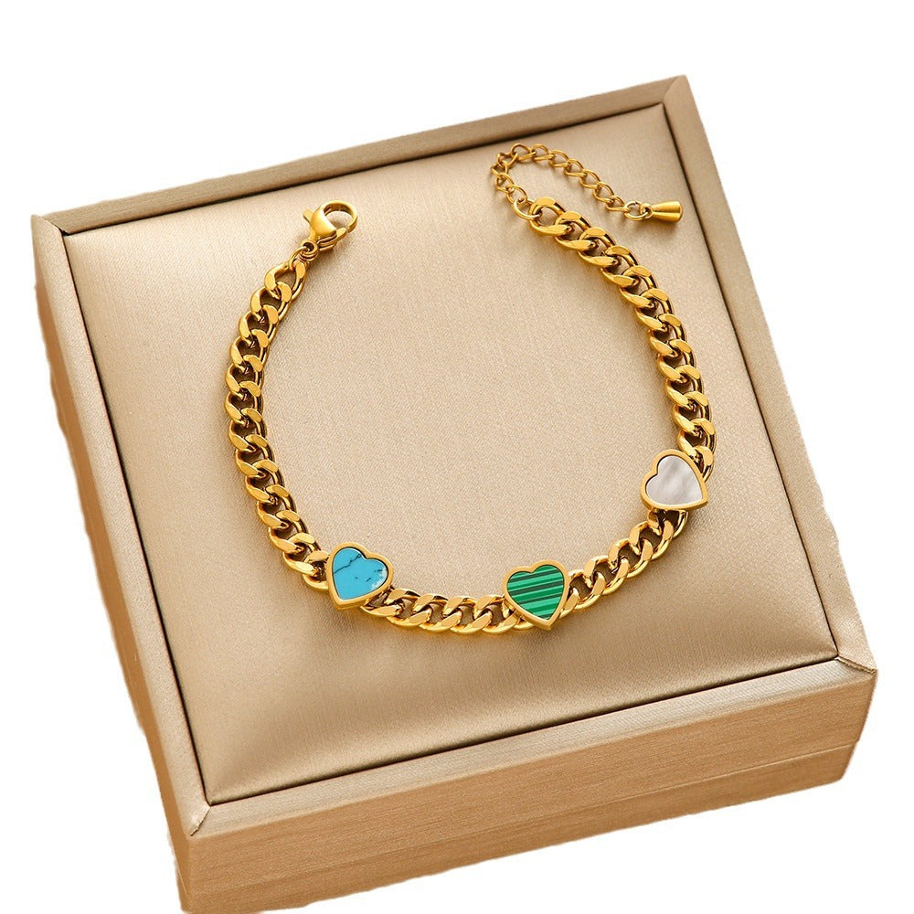 Wholesale Love Long Round Titanium Steel Bracelets Thick Bracelet ACC-BT-Nayin001