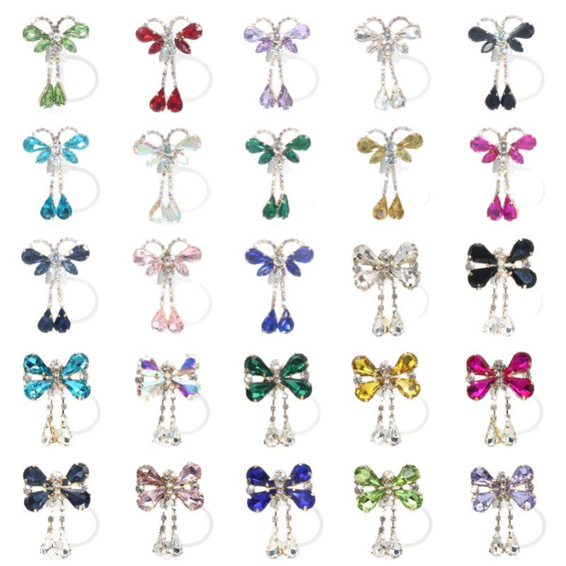 Wholesale Wholesale 50pcs Teardrop Butterfly Pendant 10mm Straw Cover Straw Tube Cap