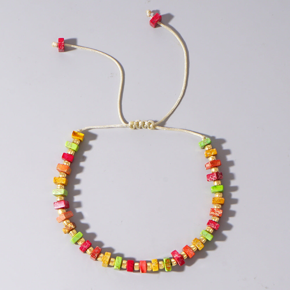 Wholesale Retro Gold Beads Color Emperor Stone  Bracelet