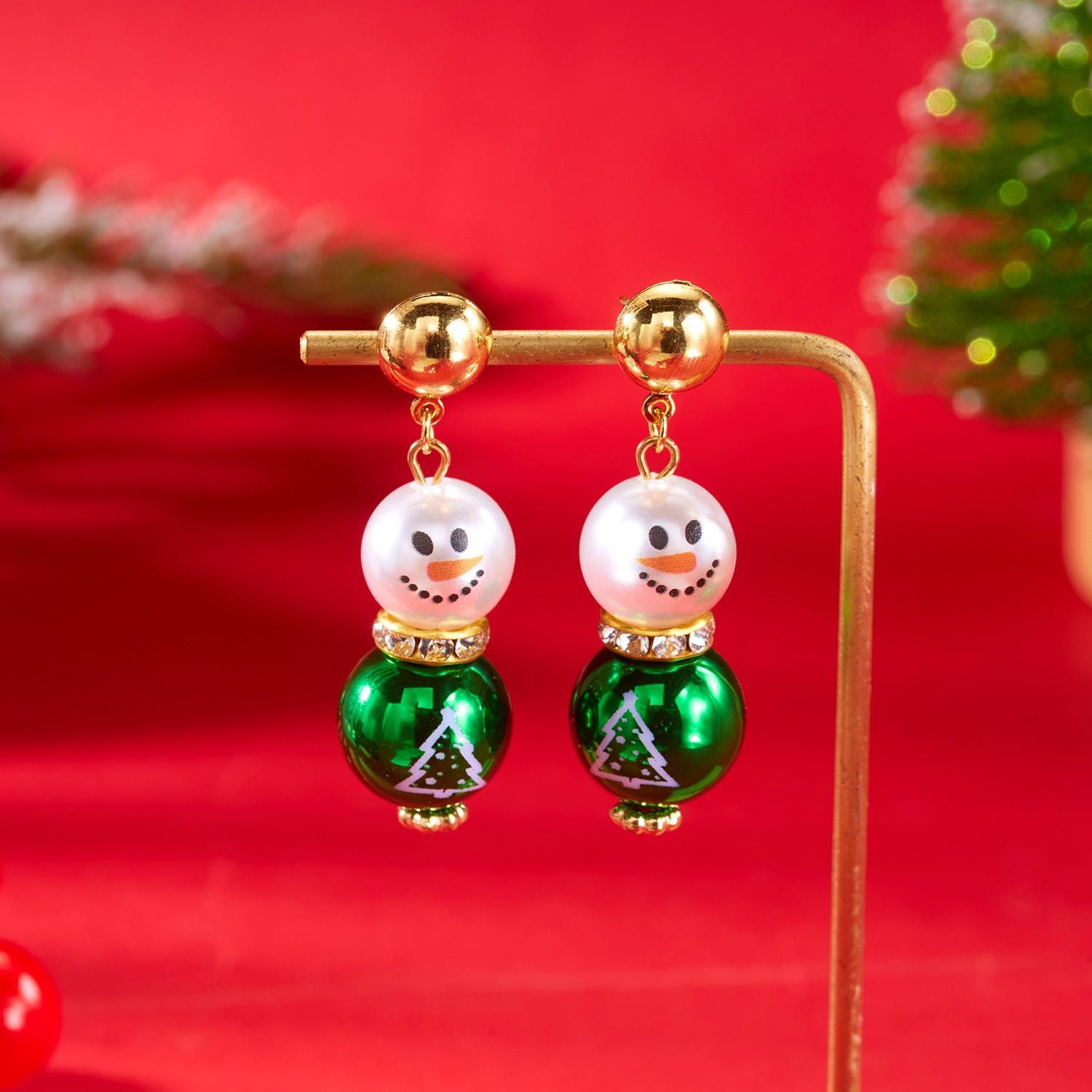 Wholesale Christmas hat snowman earrings